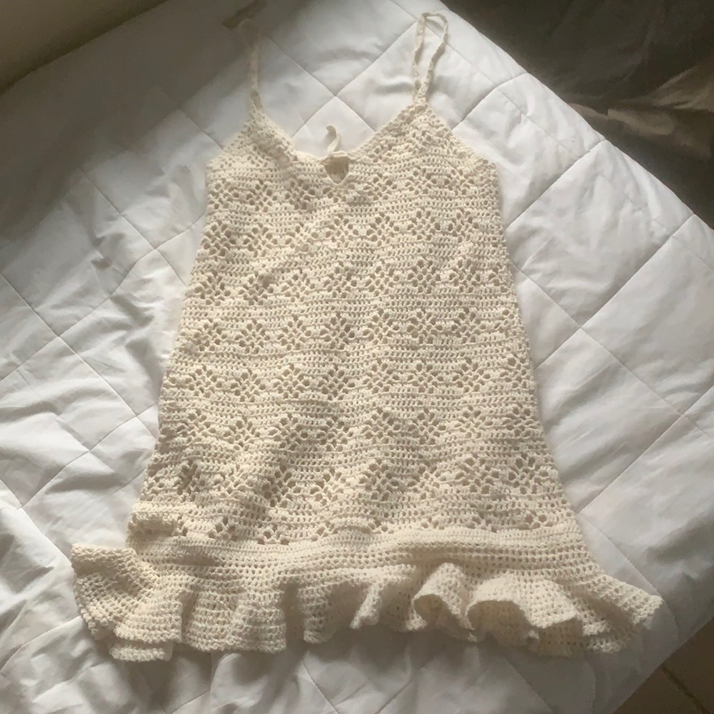 Crochet cream dress